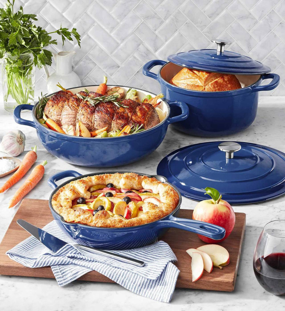 The Member's Mark 5Piece Enamel Cast Iron cookware Set Kitchen