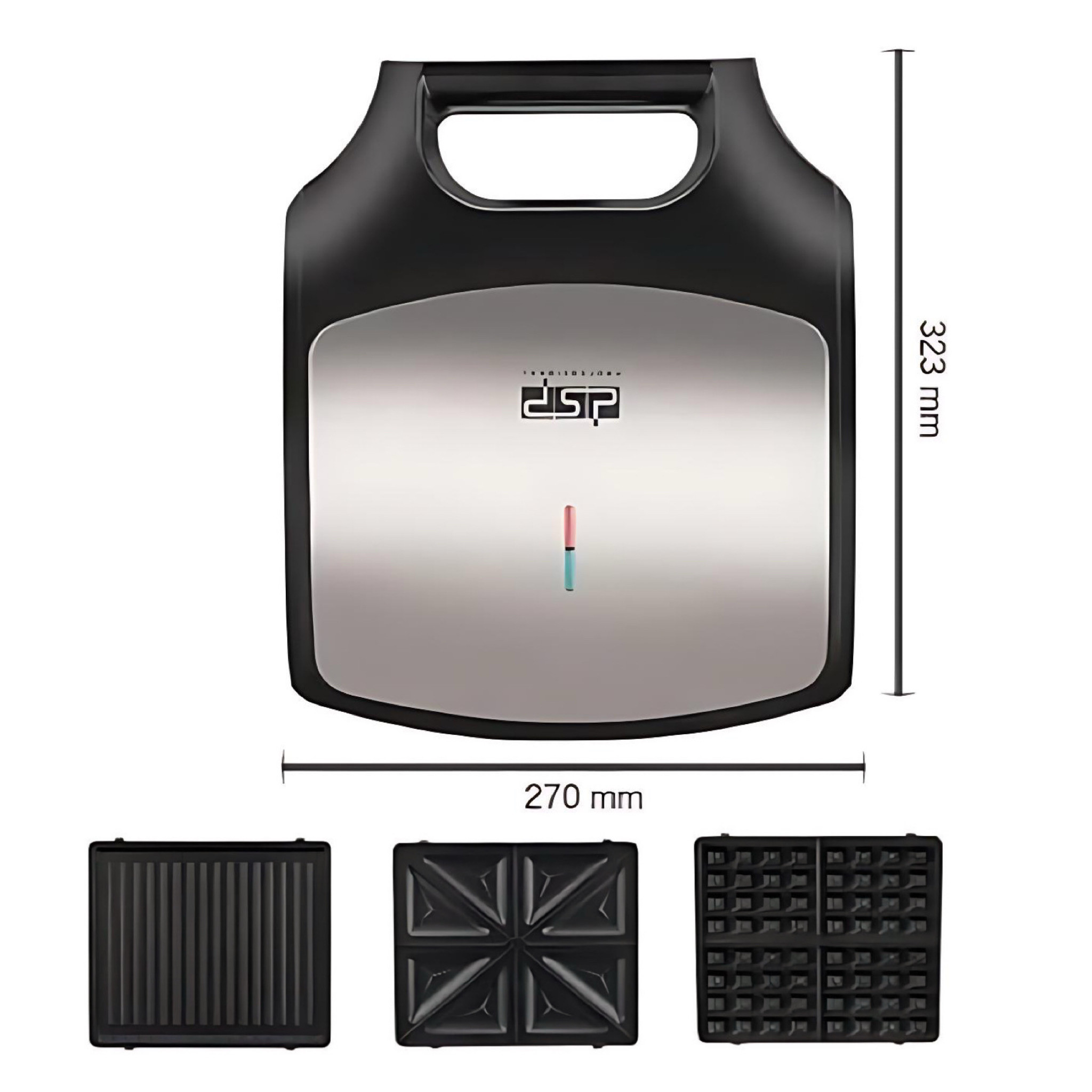 Dsp 4-Slice 3in1 Large Size Electric Waffle, Sandwich And Grill Maker
