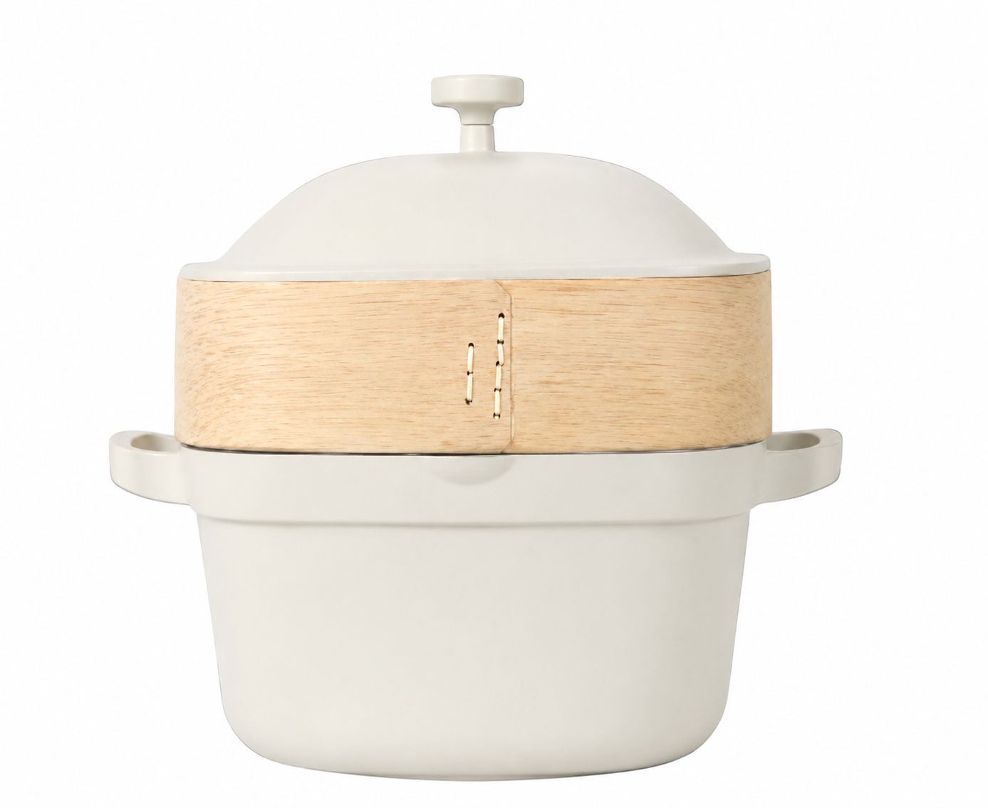The Delicious Classic 10-Piece Ceramic Cookware Set with bamboo steamer