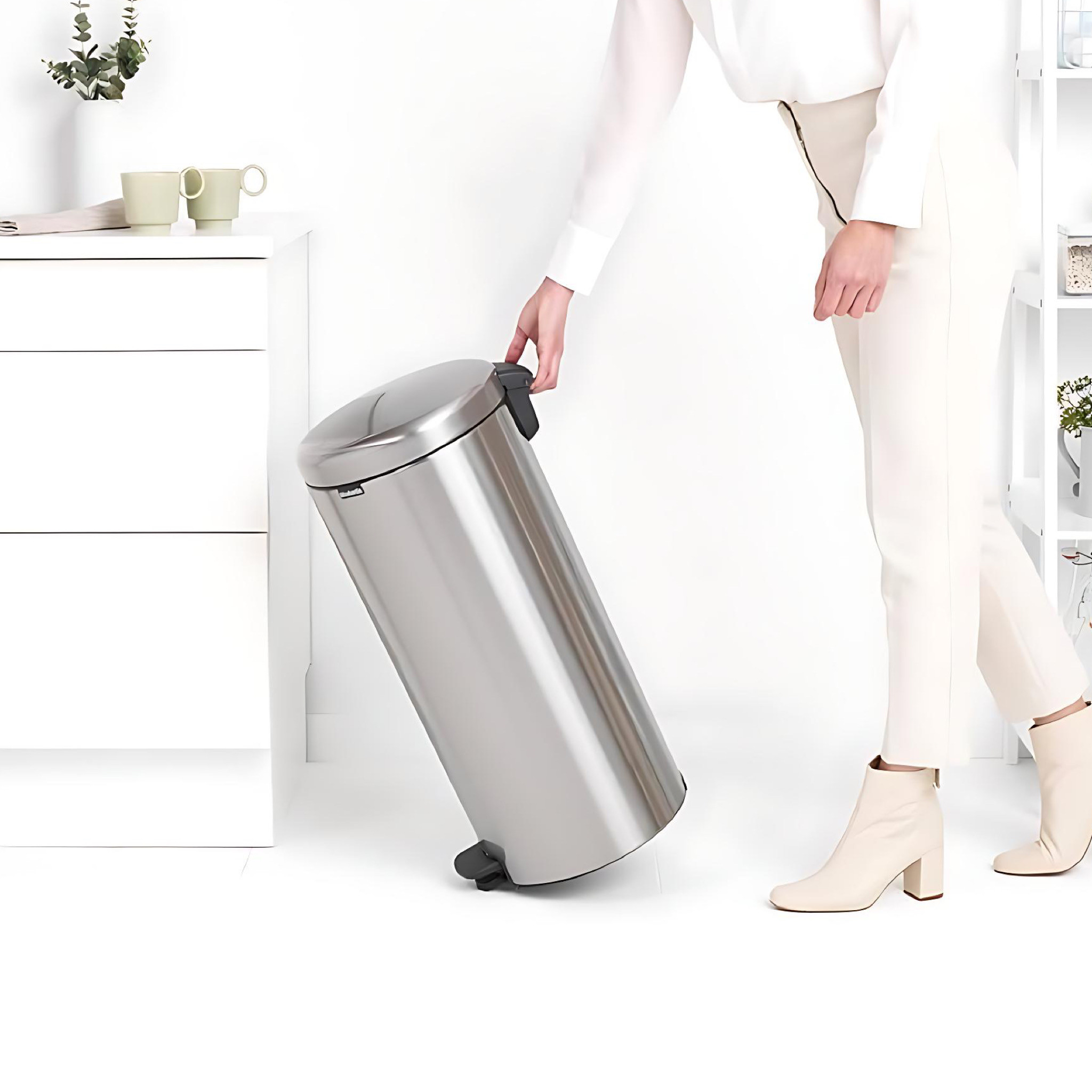 Brabantia 30L NewIcon Pedal Bin, Stainless Steel