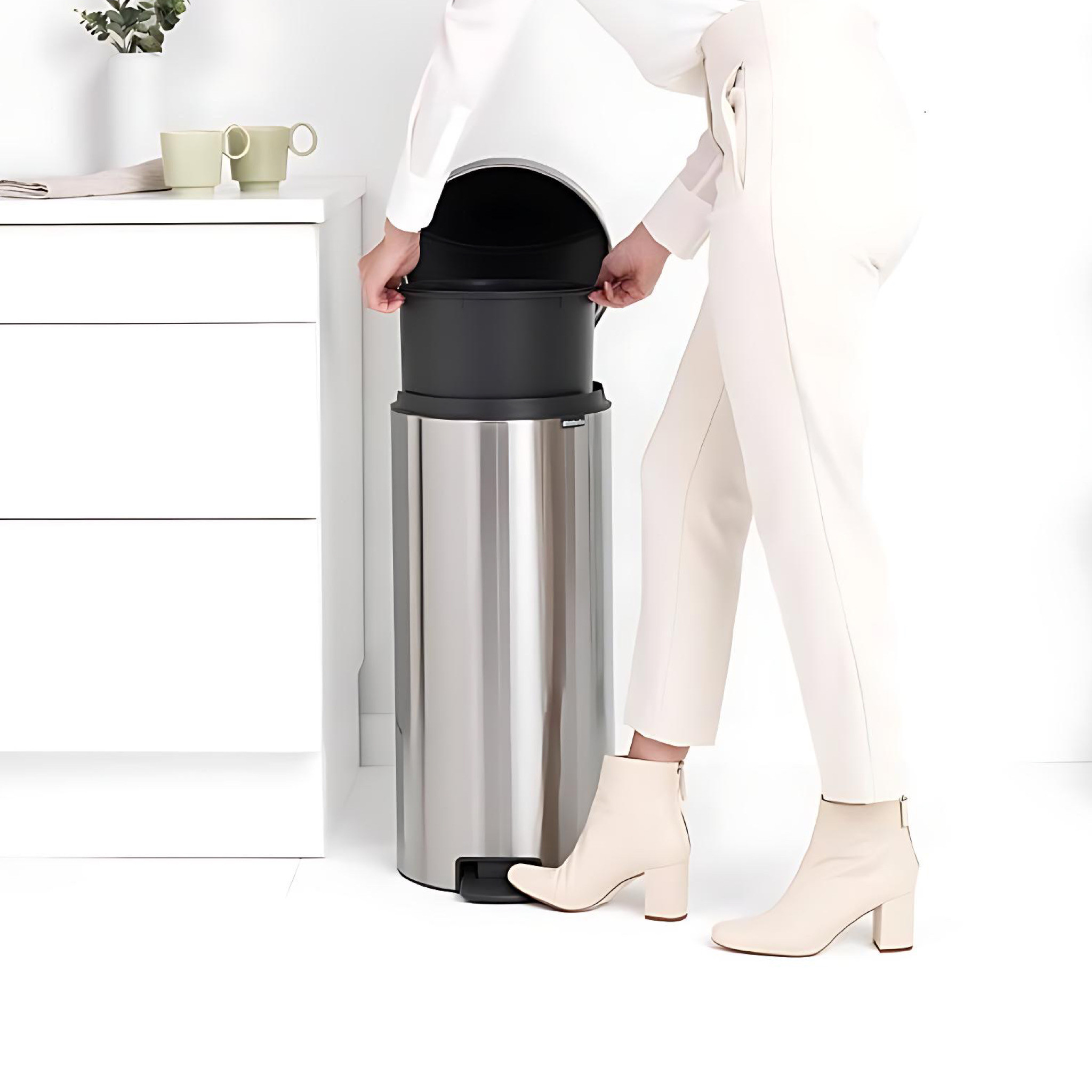 Brabantia 30L NewIcon Pedal Bin, Stainless Steel