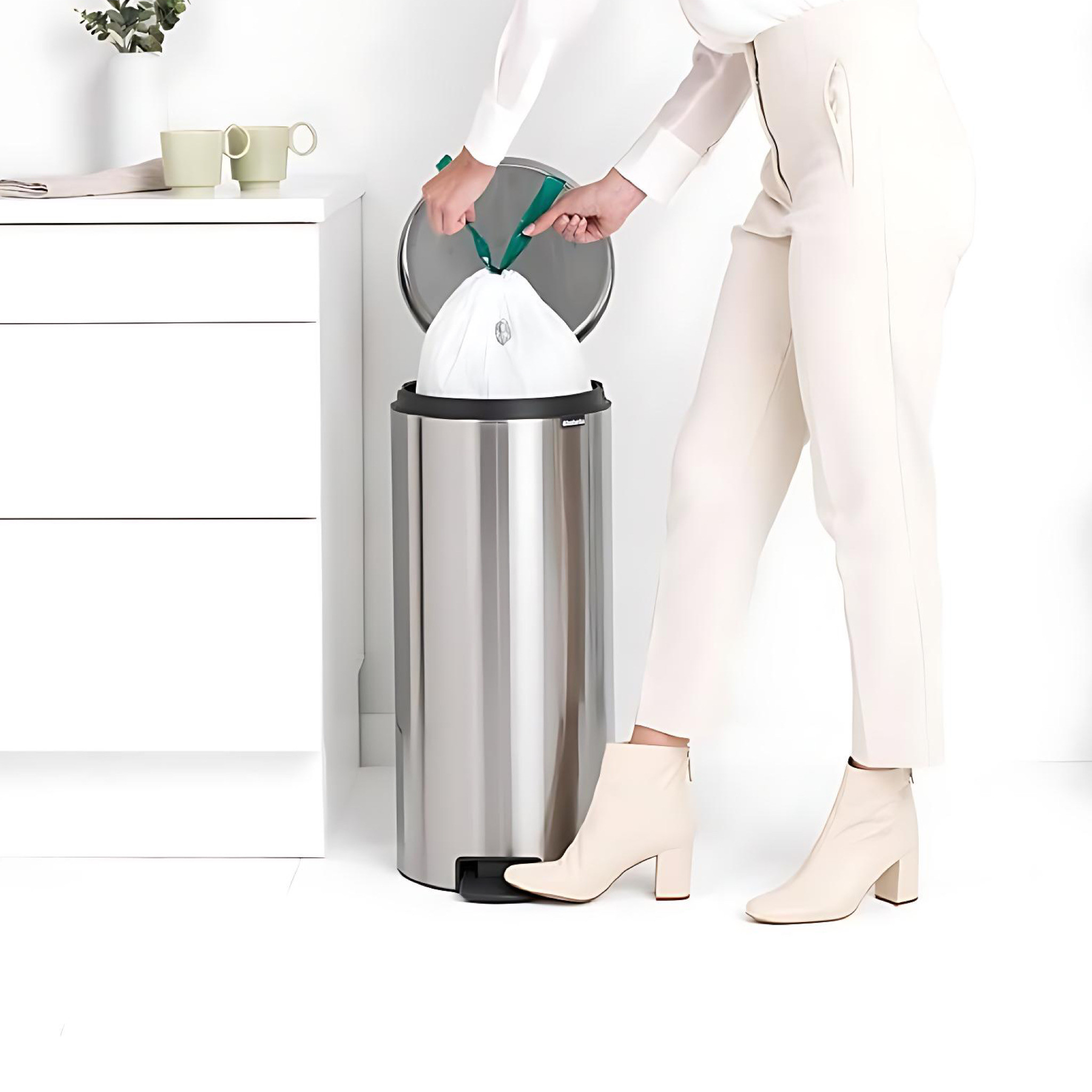 Brabantia 30L NewIcon Pedal Bin, Stainless Steel