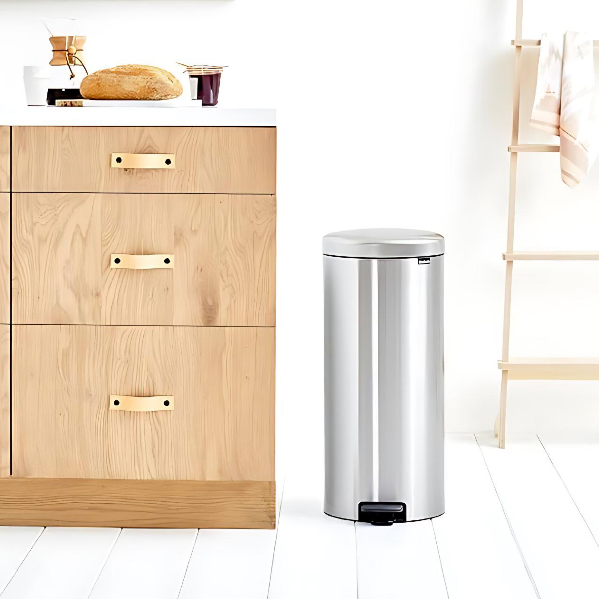 Brabantia 30L NewIcon Pedal Bin, Stainless Steel