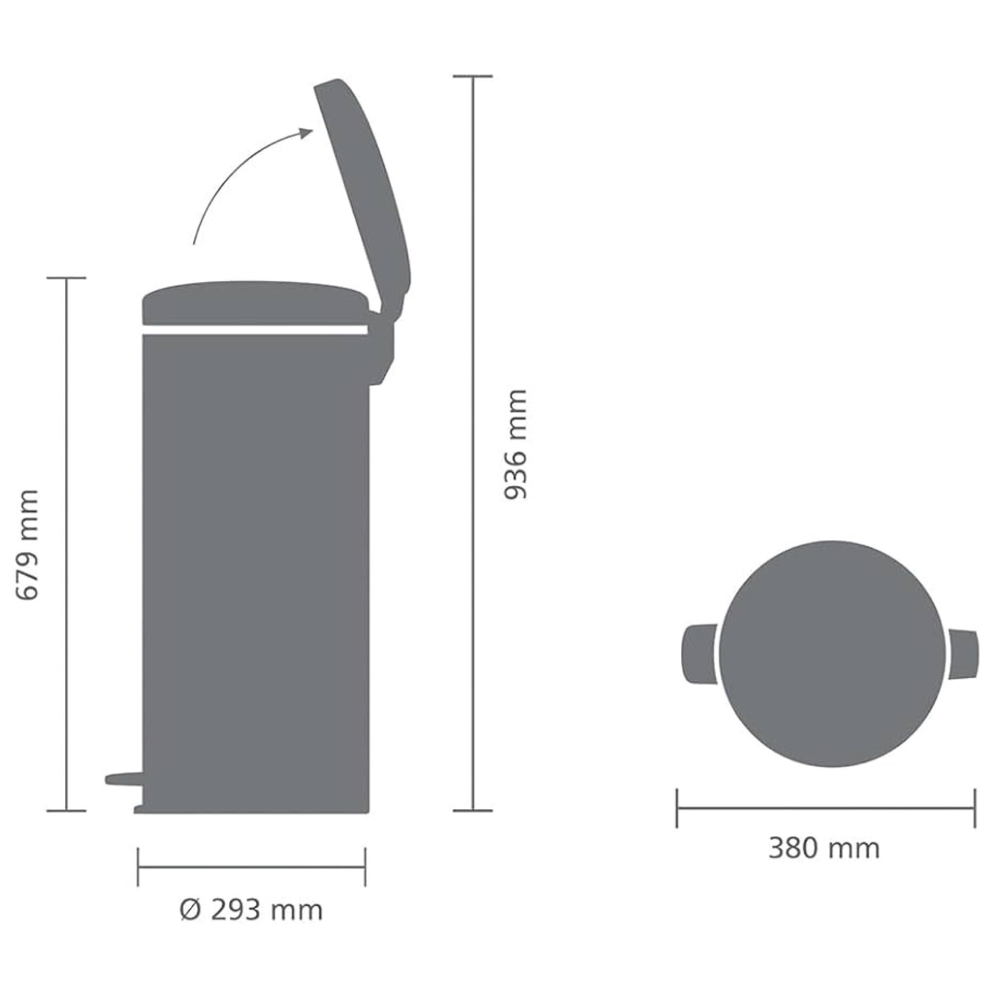 Brabantia 30L NewIcon Pedal Bin, Stainless Steel