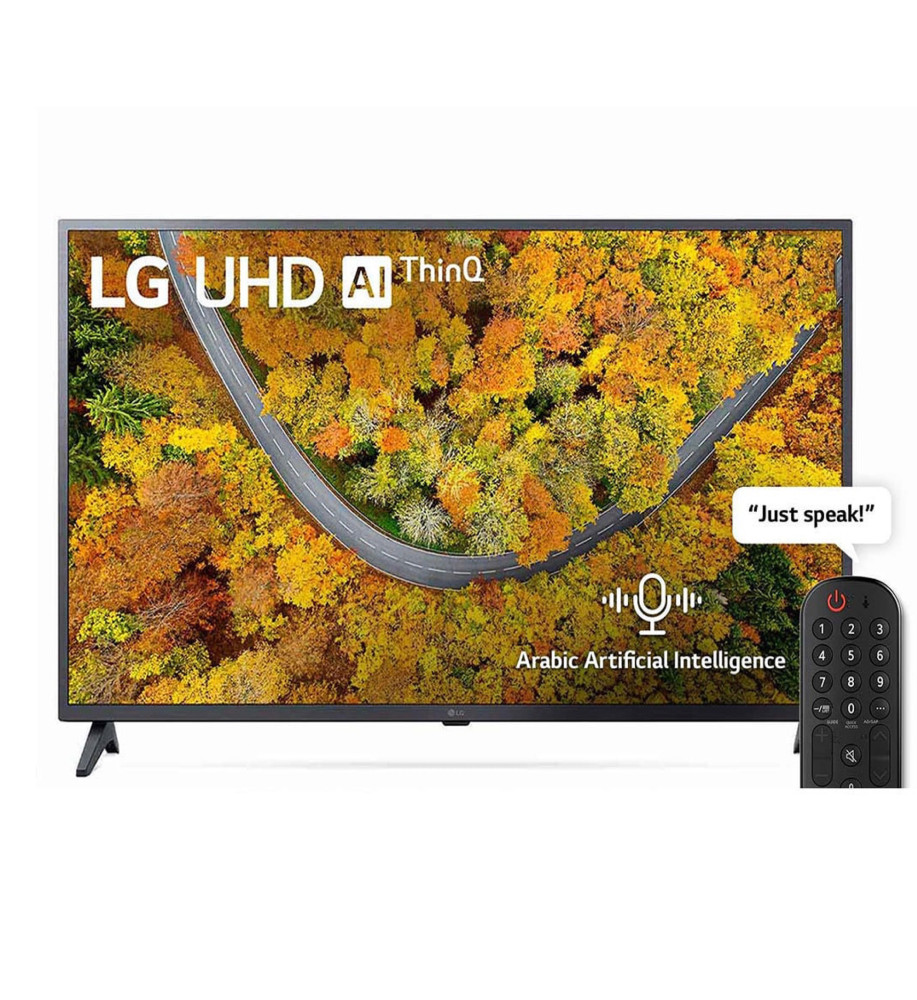 LG UHD 4K TV 55 Inch UP75 Series, 4K Active HDR WebOS Smart AI ThinQ 55UP7550PVG