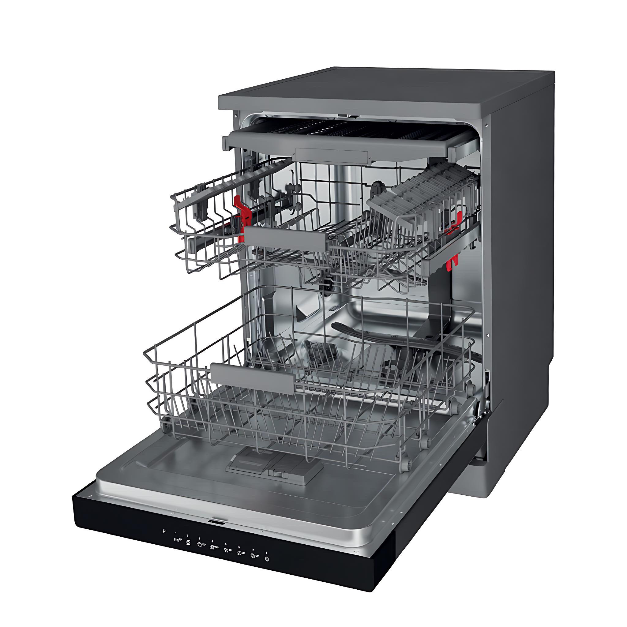 Whirlpool full size 12 place free standing dishwasher - WFC 3C26 F X - inox colour