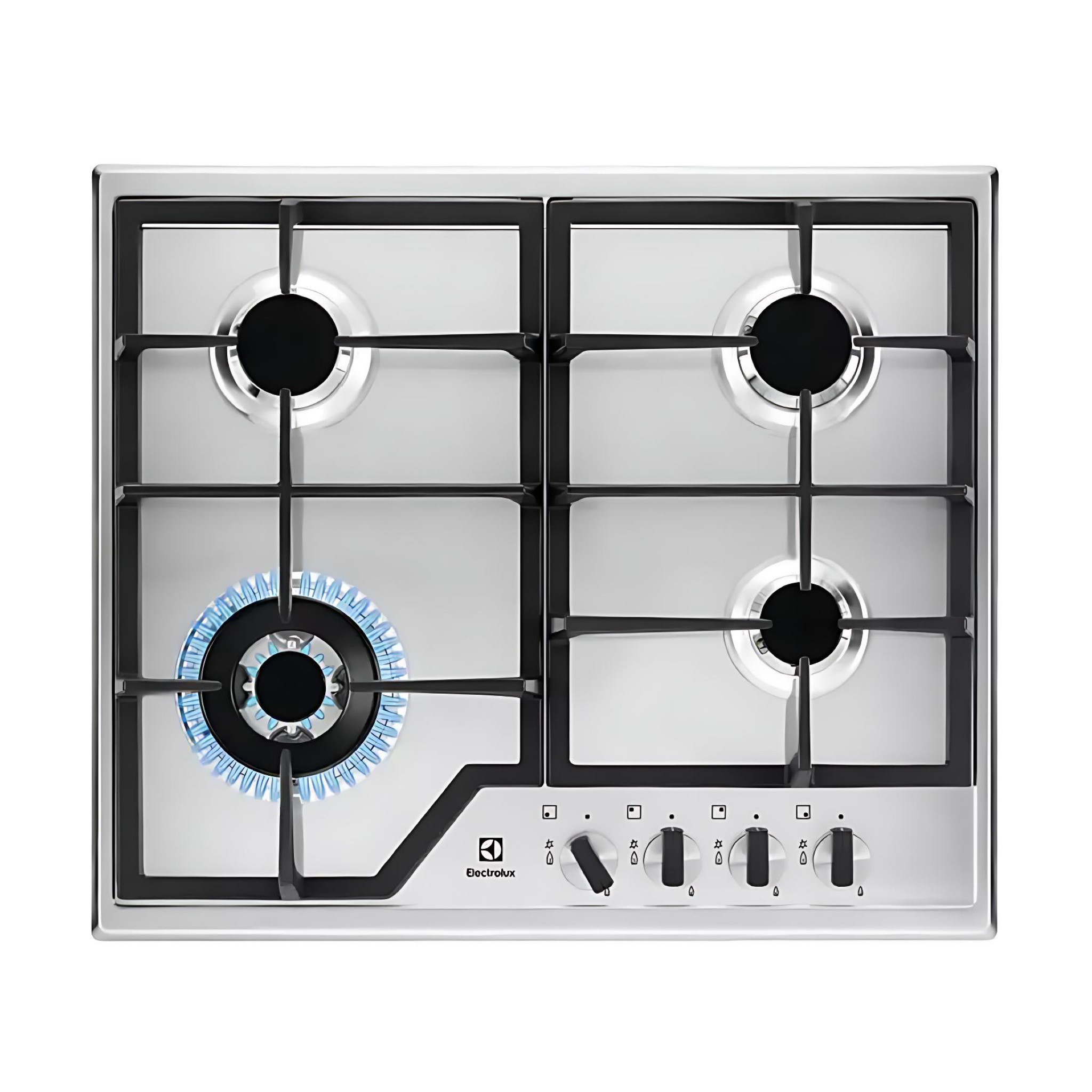Electrolux 60cm Built in 4 Burner Gas Hob | cooker - Stainless Steel KGS6436X