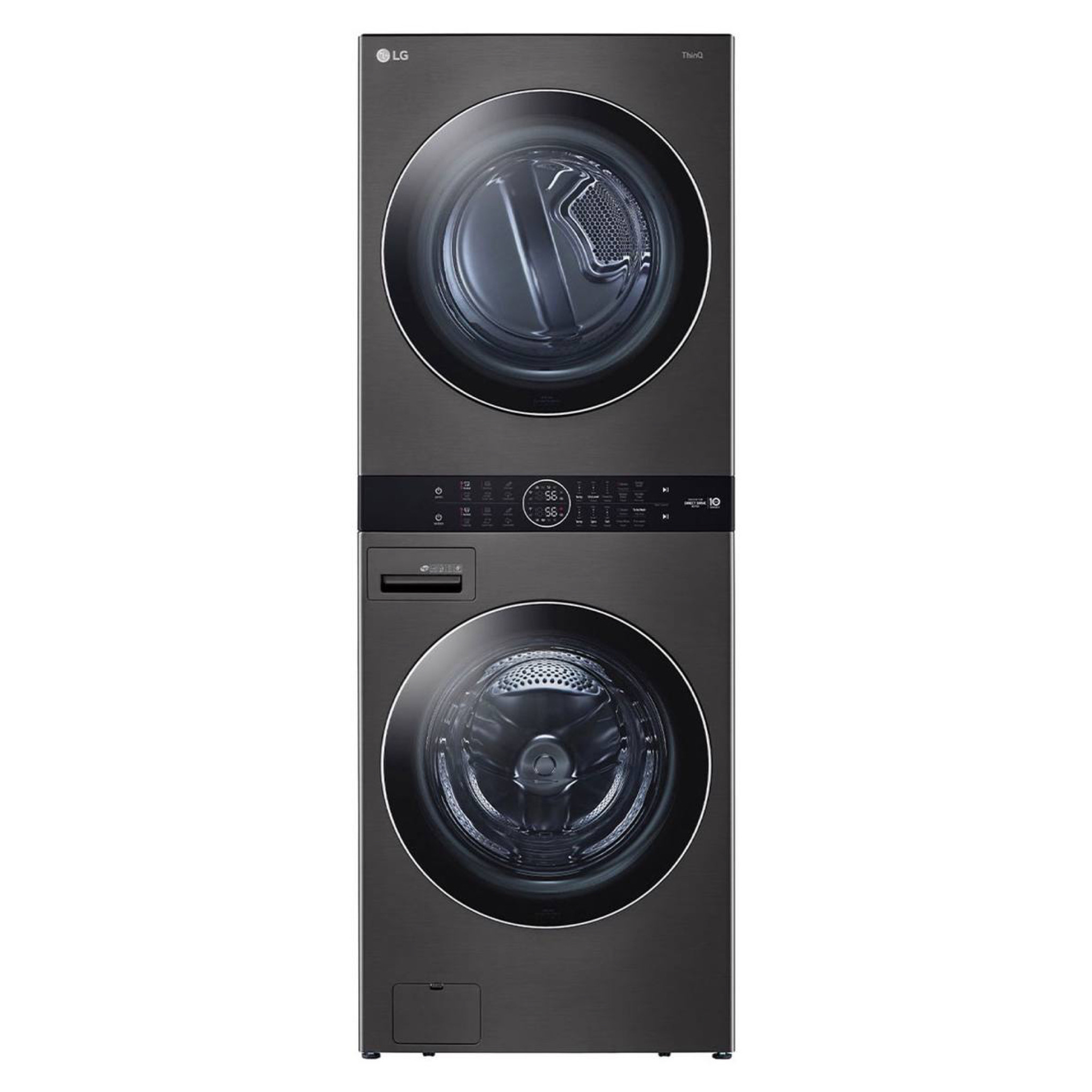 LG 13|10kg WashTower with Centre Control, Black Steel color - WT1310YJ