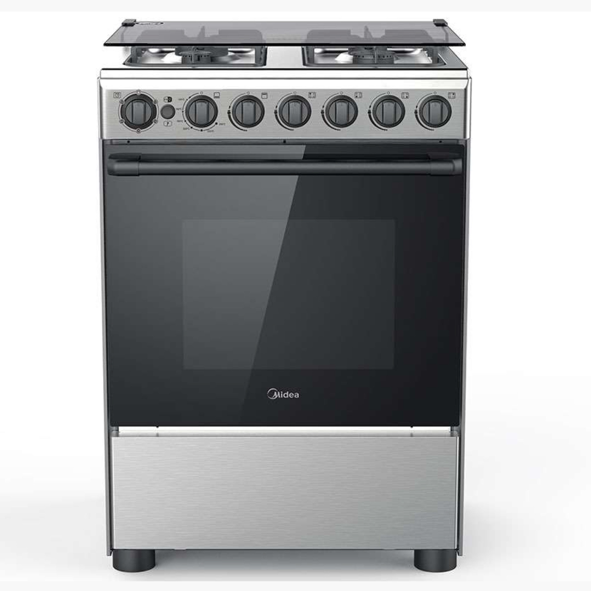 Midea 60cm 4 Burner Gas Cooker With Grill, M_SNIPER60 - SILVER