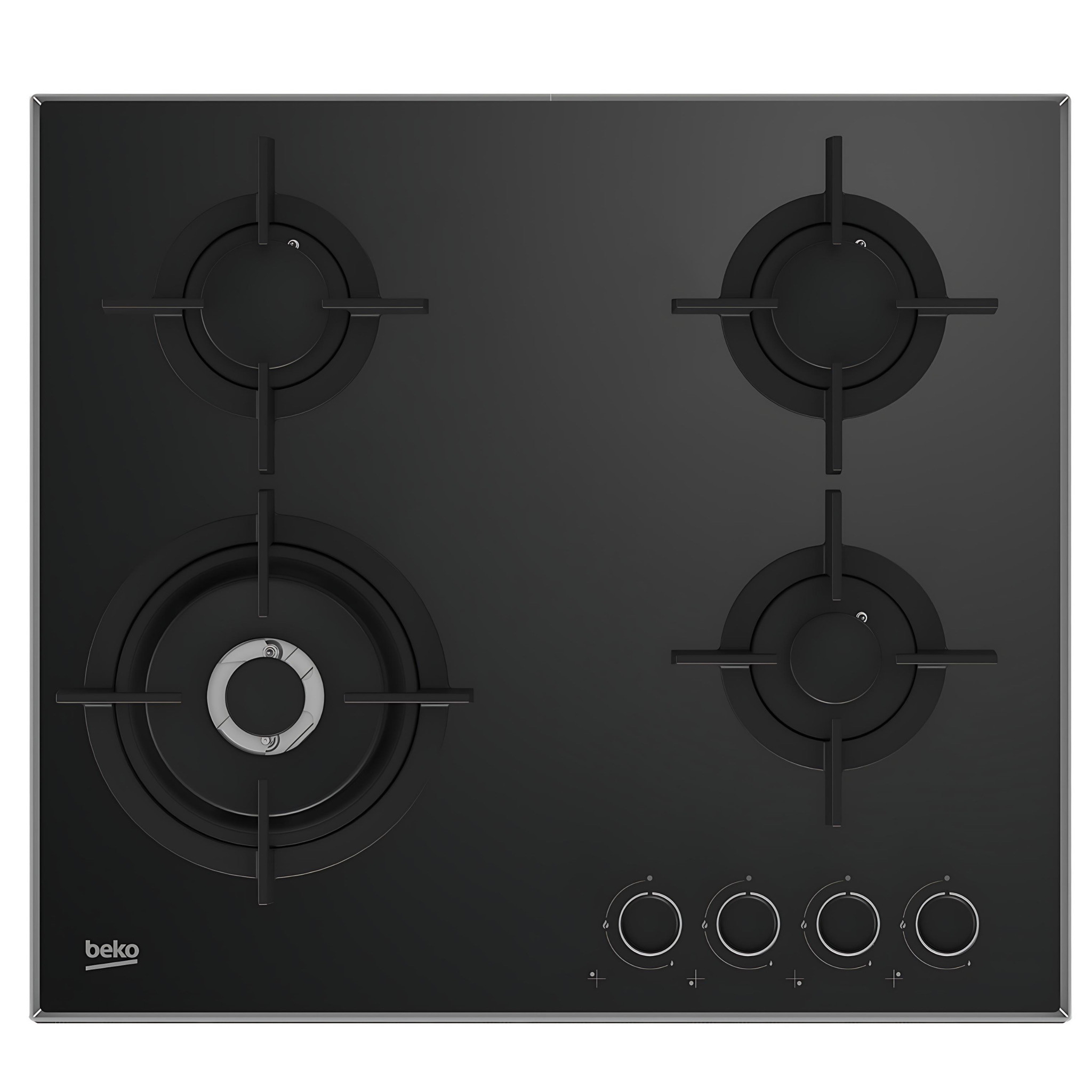 BEKO 60CM BUILT- IN HOB - GAS COOKER - HCLW64222S-BLACK GLASS