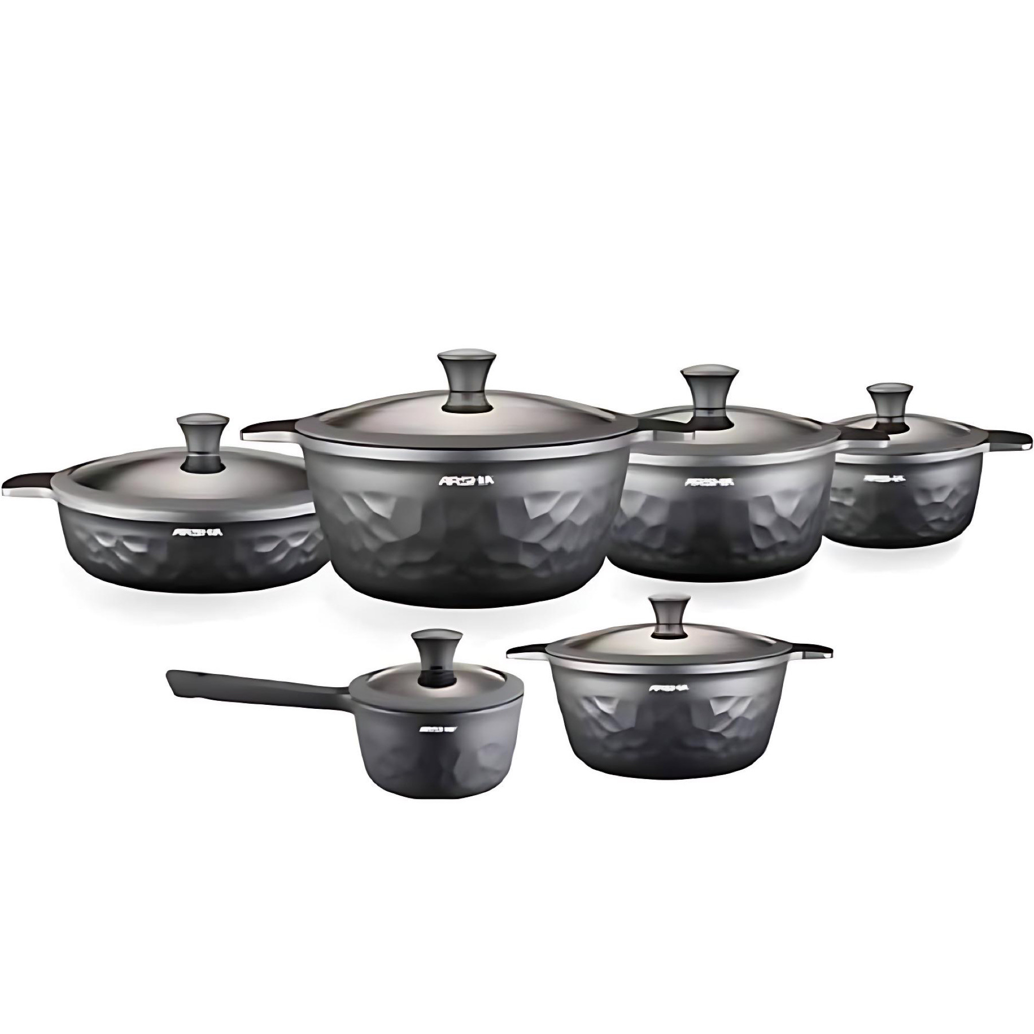 ARSHIA 12-piece Diamond Cast Cookware Set | CO110-2970 | Black