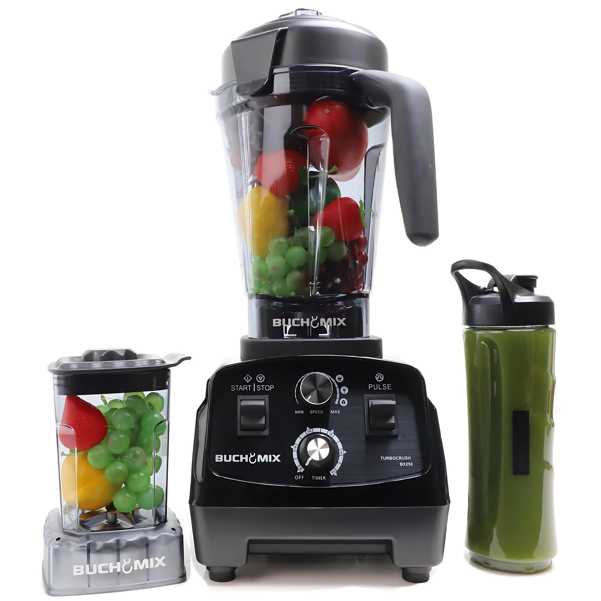 Buchymix 3L Turbocrush Large Capacity 2200W High Performance Blender BX250 – Black