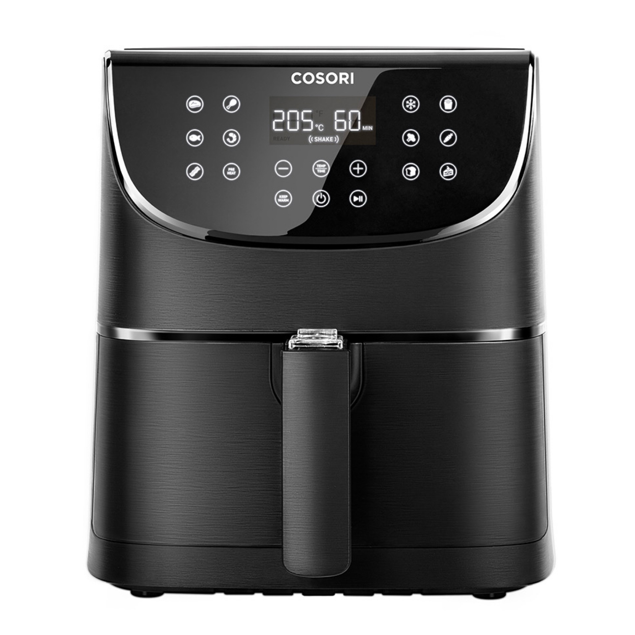 COSORI 5.5L Smart Air Fryer, Square & Removable Basket, 11 Cooking Functions, Roast, Bake, Reheat, Dishwasher Safe, Black