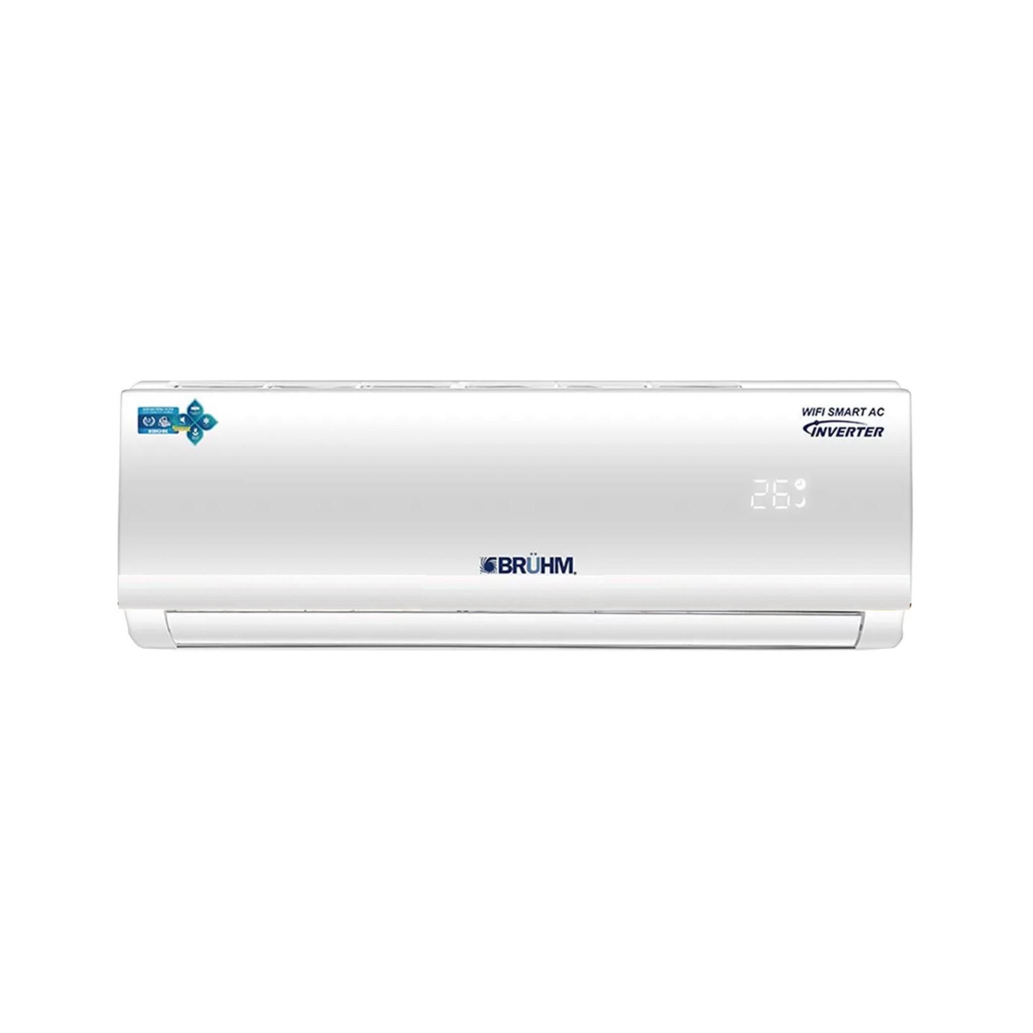 BRUHM 1.5HP INVERTER AIR CONDITIONER R410 SPLIT AC, BAS-12ICXW – GOLDEN FIN