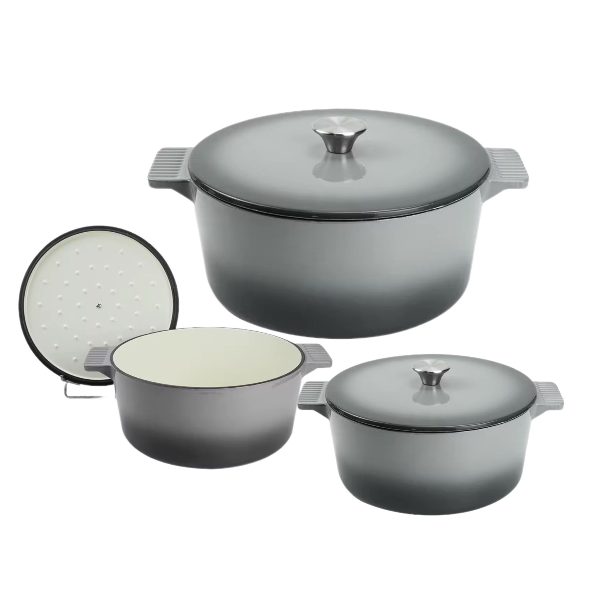 Delicious Classic 3-pcs  high grade cast iron cookware set