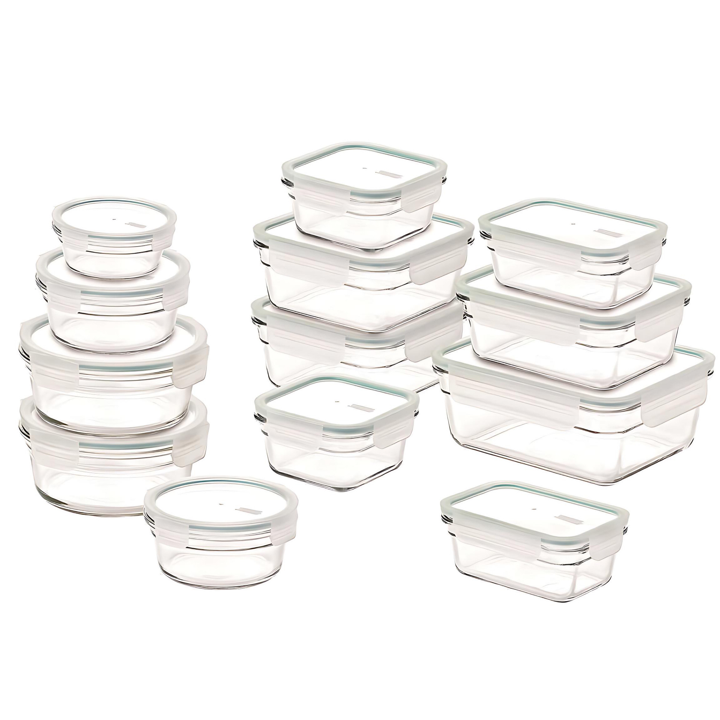 Glasslock 26 Piece Glass Food Storage Bowl Set