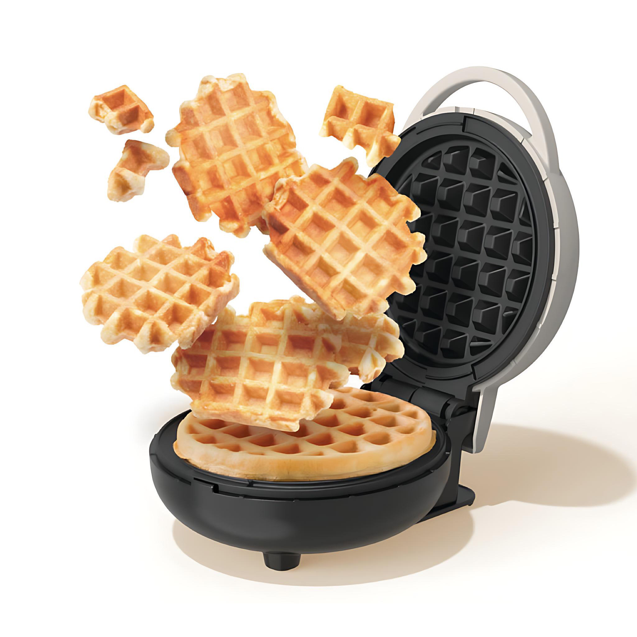 Nutricook Mini Waffle Maker, 10cm Healthy Ceramic Coating for Belgian Waffles, Compact, for Home, Kids, and Travel